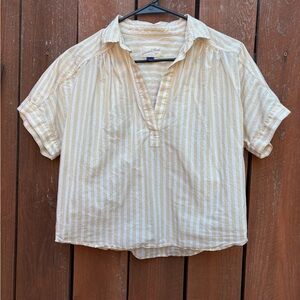 Universal Thread Cream and White Striped Blouse